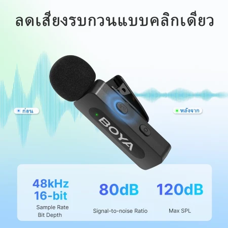 BOYA BY-V3 wireless microphone set, lightweight 10.5g
